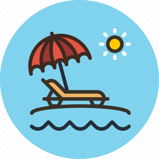 Beach, lounger, vacation, summer icon - Download on Iconfinder