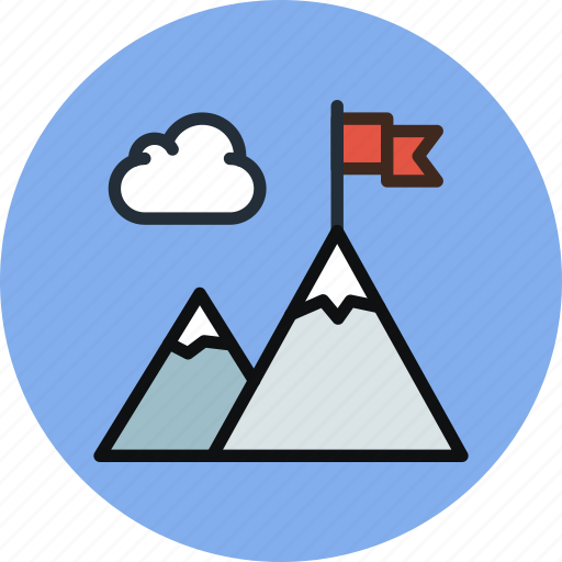 Business, flag, goal, mountains, rise, startup icon - Download on Iconfinder