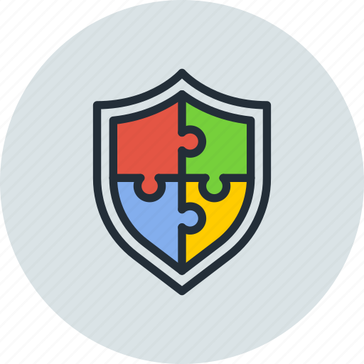 Complex, elements, modal, protection, puzzle, security, shield icon - Download on Iconfinder