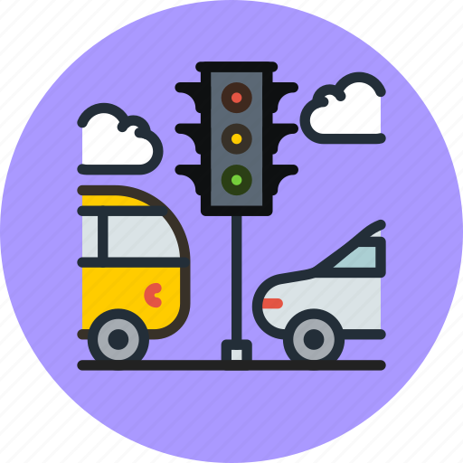 Bus, car, transport, traffic lights icon - Download on Iconfinder