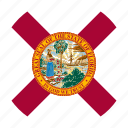 flag, united states, round, florida