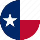 round, flag, united states, texas