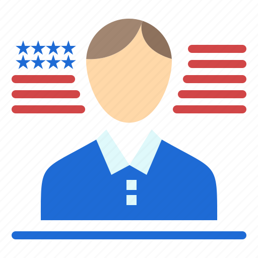 American, flag, man icon - Download on Iconfinder