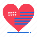 american, flag, heart, love