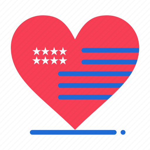 American, flag, heart, love icon - Download on Iconfinder