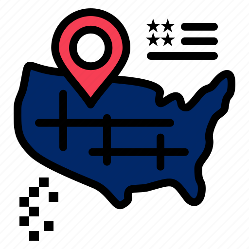 American, location, map icon - Download on Iconfinder