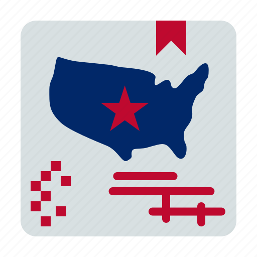 American, flag, map, world icon - Download on Iconfinder