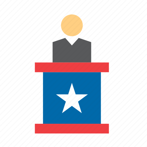 Candidate, election, elections, lectern, politics, presidential, united states icon - Download on Iconfinder