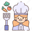 chef, profession, job, cook, cooking, career, spatula, vegetable, kitchen 