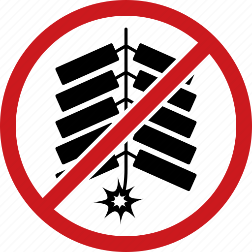 Ban, banned, firecracker, firecrackers, firework, fireworks, no icon - Download on Iconfinder