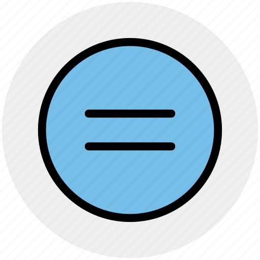 white and blue equal sign icon