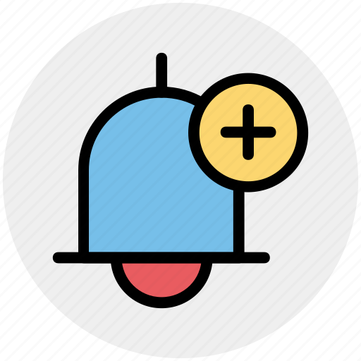 Add, alert, bell, plus, ring, school bell icon - Download on Iconfinder