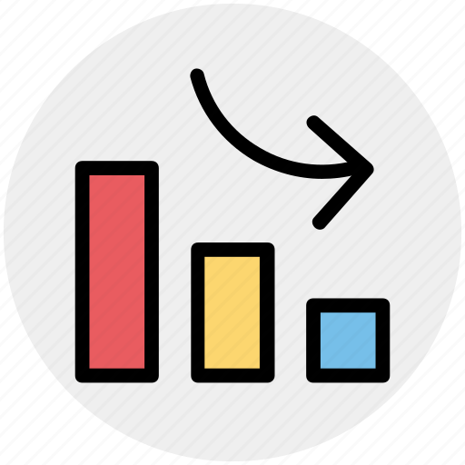 Arrow, bar, chart, diagram, down, graph, pie chart icon - Download on Iconfinder