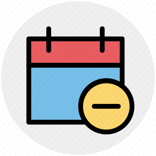Agenda, appointment, calendar, day, minus sign, remove icon - Download on Iconfinder