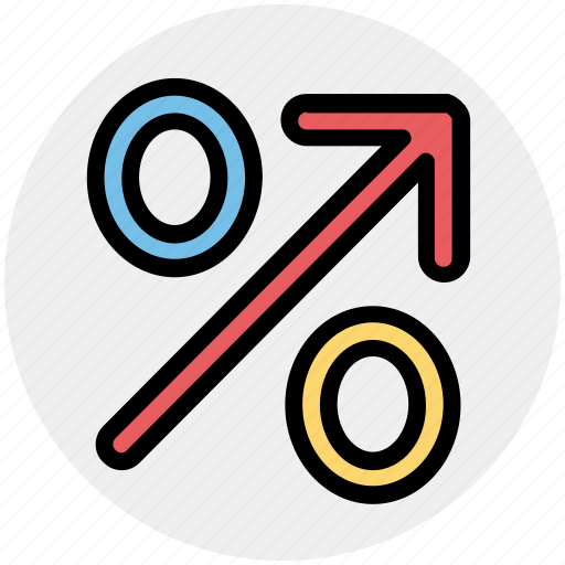 Arrow, discount, percentage, percentage sign, percentage up arrow, up icon - Download on Iconfinder