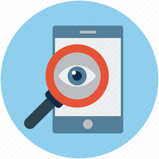 Find, finding, magnifier on mobile, mobile with magnifier, search, searching, view icon - Download on Iconfinder
