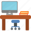 desk, computer, home, office, studio, work, from, icon 