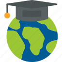 global, education, student, hat, icon