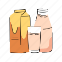 milk, glass, bottle, box