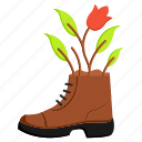 plantation, footwear, boots, shoes as vase, upcycling, creative reuse