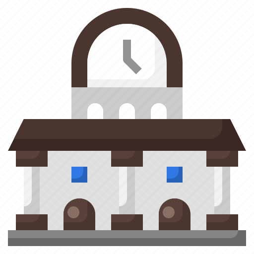 Train, station, transportation, urban, town, building icon - Download on Iconfinder