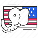 flag, america, national, eleplant, republican