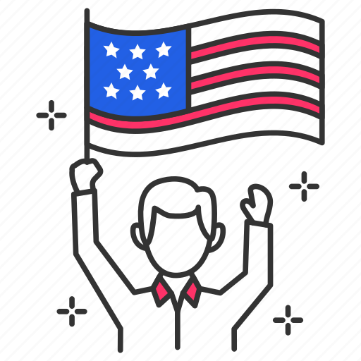 National, political, flag, protestor, supporter, american icon - Download on Iconfinder