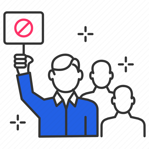 Protestor, sing, demonstration, no offense icon - Download on Iconfinder