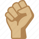 raised, fist, protest, resistance, strength, power