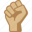 raised, fist, protest, resistance, strength, power 
