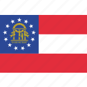 flag, georgia, state, usa