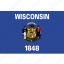 flag, state, usa, wisconsin 
