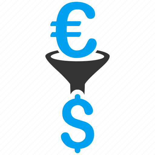 Conversion, currency exchange, dollar, efficiency, euro, filter, funnel icon - Download on Iconfinder
