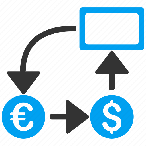 Business report, cashflow, dollar, euro, flow chart, money, scheme icon - Download on Iconfinder