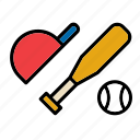 ball, baseball, bat, cap, sport