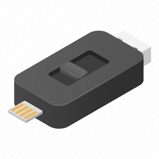 Cartoon, computer, drive, flash, isometric, stick, usb icon - Download on Iconfinder