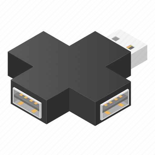 Abstract, address, cartoon, cross, hub, isometric, usb icon - Download on Iconfinder