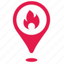 fire, geo, location, place, point, pointer