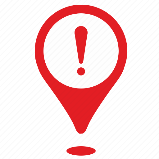 Attention, geo, place, point, problem, warning icon - Download on Iconfinder