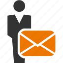 avatar, letter, message, people, person, user