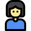 female, people, profile, person, button, avatar, user 