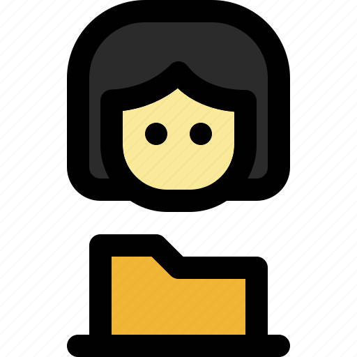 Folder, female, people, profile, person, avatar, user icon - Download on Iconfinder