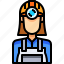 avatar, female, miner, people, person, user, woman 