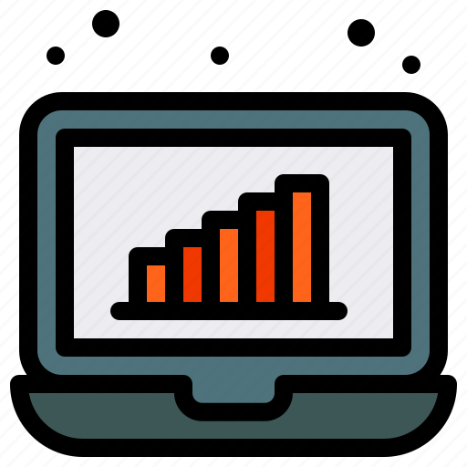 Analysis, analytics, laptop, graph, data icon - Download on Iconfinder