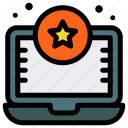 feedback, online, rating, laptop, star