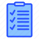 clipboard, board, paper, document, list