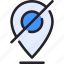 pin, forbidden, map, location, disable 