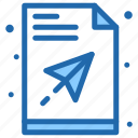document, message, object, send, paper, plane