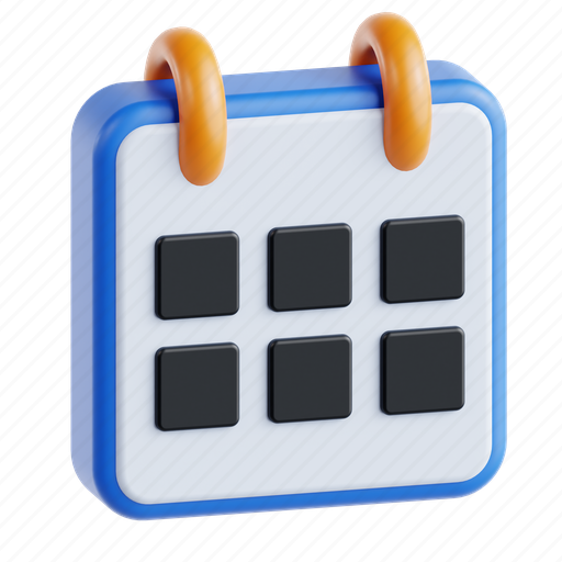 Calendar, month, date, schedule icon, year 3D illustration - Download on Iconfinder
