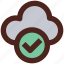 tick, user interface, approved, cloud 